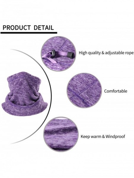 Balaclavas Men's Fleece Neck Warmer Cold Weather Windprood Ski Balaclava Face Mask - Purple - C91928TW2ZT $13.68