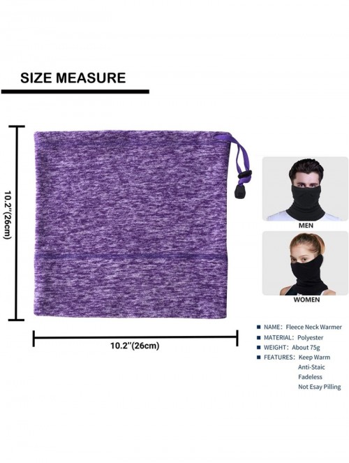 Balaclavas Men's Fleece Neck Warmer Cold Weather Windprood Ski Balaclava Face Mask - Purple - C91928TW2ZT $13.68