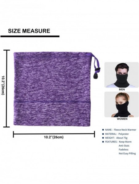 Balaclavas Men's Fleece Neck Warmer Cold Weather Windprood Ski Balaclava Face Mask - Purple - C91928TW2ZT $13.68