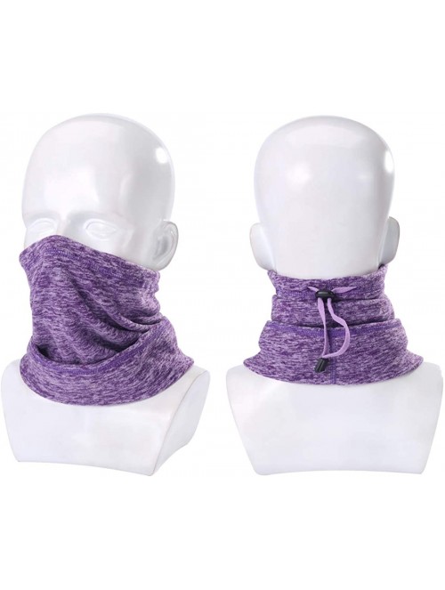 Balaclavas Men's Fleece Neck Warmer Cold Weather Windprood Ski Balaclava Face Mask - Purple - C91928TW2ZT $13.68