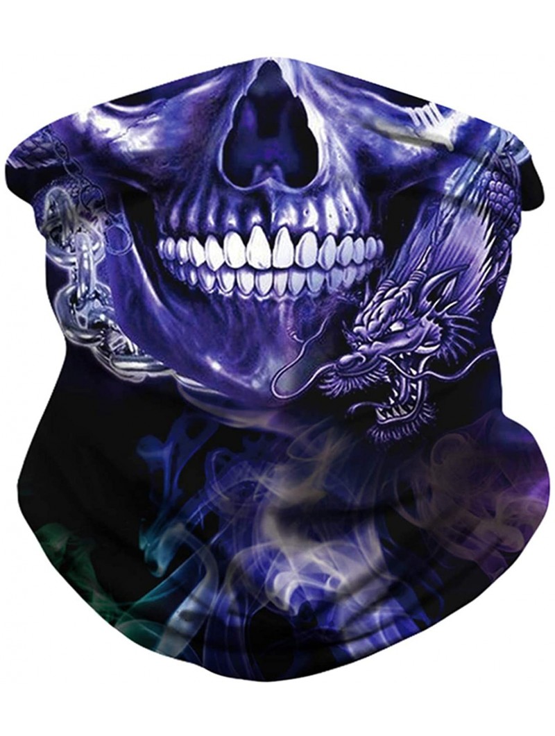 Balaclavas Unisex Seamless Rave Bandana Neck Gaiter Tube Headwear Bandana- Motorcycle Face Bandana for Women Men Face Scarf -...