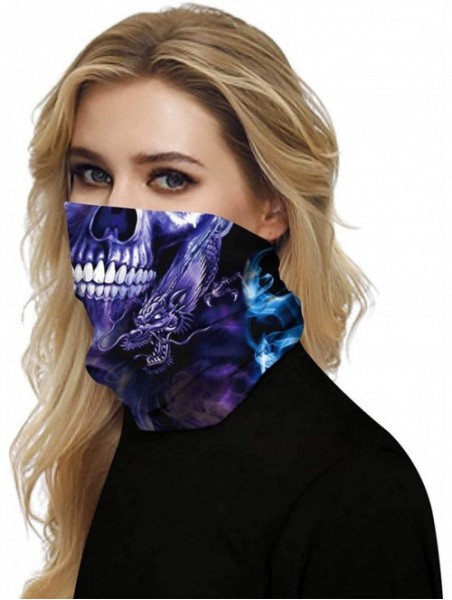 Balaclavas Unisex Seamless Rave Bandana Neck Gaiter Tube Headwear Bandana- Motorcycle Face Bandana for Women Men Face Scarf -...