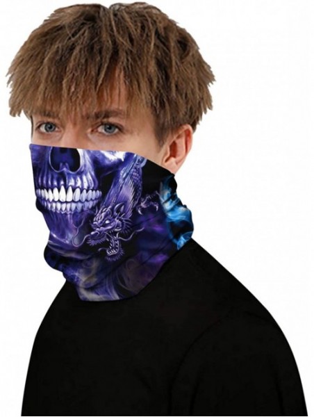 Balaclavas Unisex Seamless Rave Bandana Neck Gaiter Tube Headwear Bandana- Motorcycle Face Bandana for Women Men Face Scarf -...