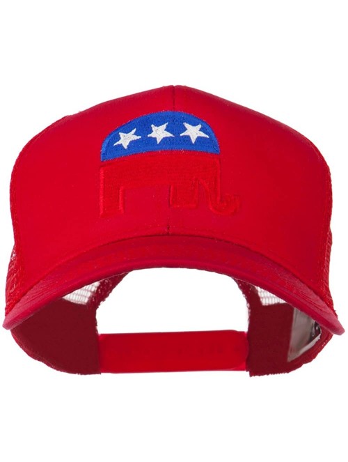 Baseball Caps Republican Elephant USA Embroidered Mesh Back Cap - Red - C511ND59SAD $30.55