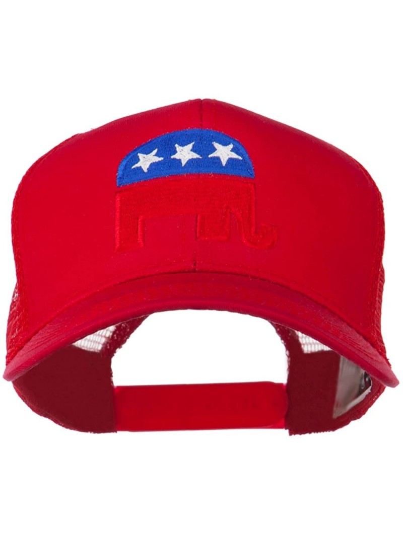 Baseball Caps Republican Elephant USA Embroidered Mesh Back Cap - Red - C511ND59SAD $30.55