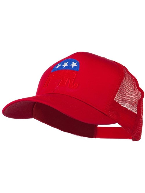 Baseball Caps Republican Elephant USA Embroidered Mesh Back Cap - Red - C511ND59SAD $30.55