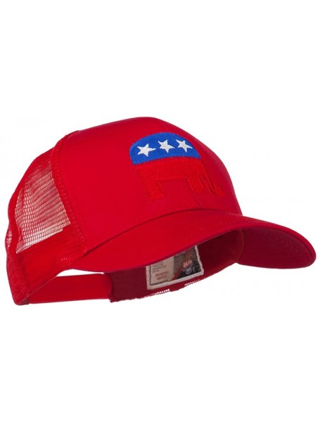 Baseball Caps Republican Elephant USA Embroidered Mesh Back Cap - Red - C511ND59SAD $30.55