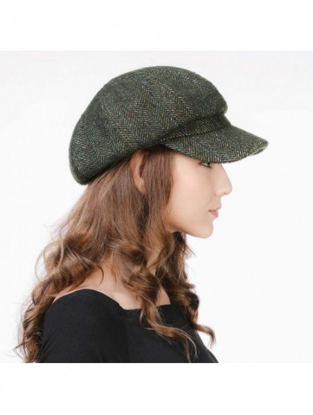 Newsboy Caps 2019 New Womens Visor Beret Newsboy Hat Cap for Ladies Merino Wool - 99952_army Green - C218Y63RETU $18.21