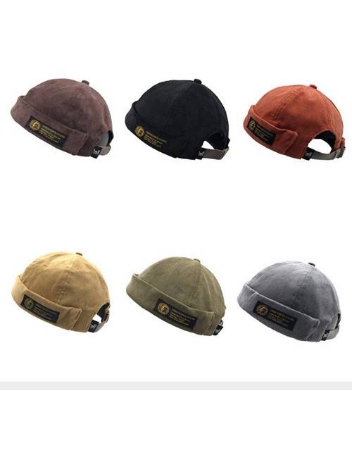 Skullies & Beanies Rolled Cuff Work Beanie Watch Cap Corduroy Docker Leon Brimless Hat Harbour Hat - Gray - C818NHRM0NL $14.63