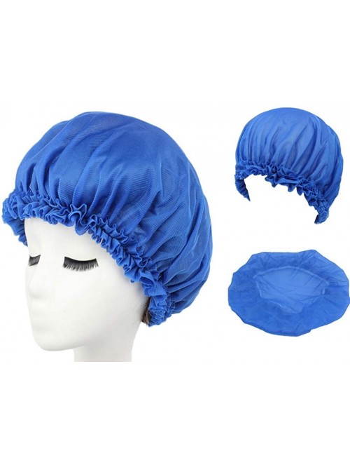 Headbands Women Cotton Flower Sleep Night Cap Head Cover Bonnet - Navy Blue - CK18ME8XO6N $12.23