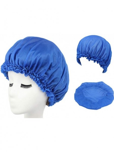 Headbands Women Cotton Flower Sleep Night Cap Head Cover Bonnet - Navy Blue - CK18ME8XO6N $12.23