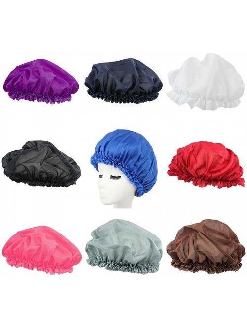 Headbands Women Cotton Flower Sleep Night Cap Head Cover Bonnet - Navy Blue - CK18ME8XO6N $12.23