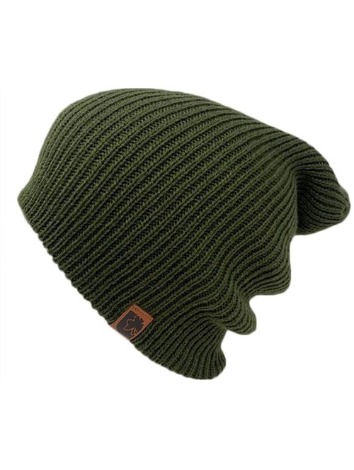 Skullies & Beanies Trendy Warm Soft Stretch Long Beanie - Olive - CX18L2QODOS $9.99