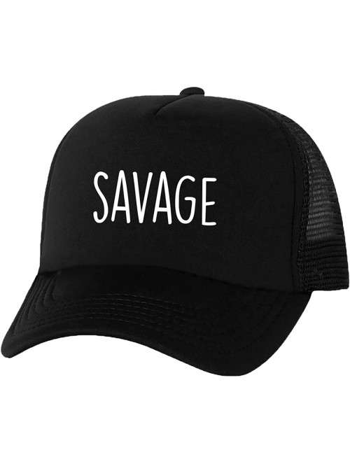 Baseball Caps Savage Truckers Mesh Snapback hat - Black - CX12N41DMEW $19.75