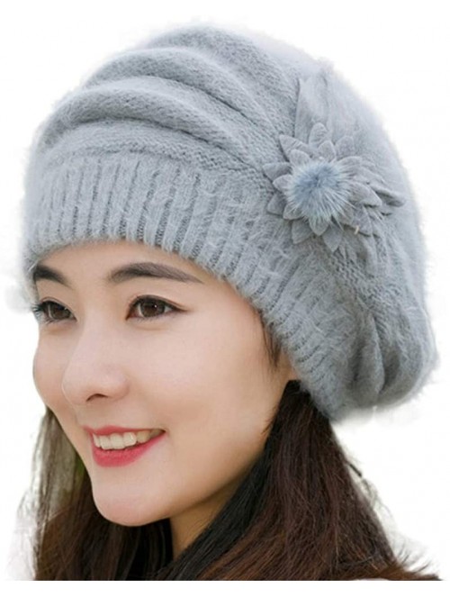 Skullies & Beanies Women Ladies Winter Knitting Hat Warm Artificial Wool Snow Ski Caps With Visor - S-gray - CF18L76HM80 $9.29