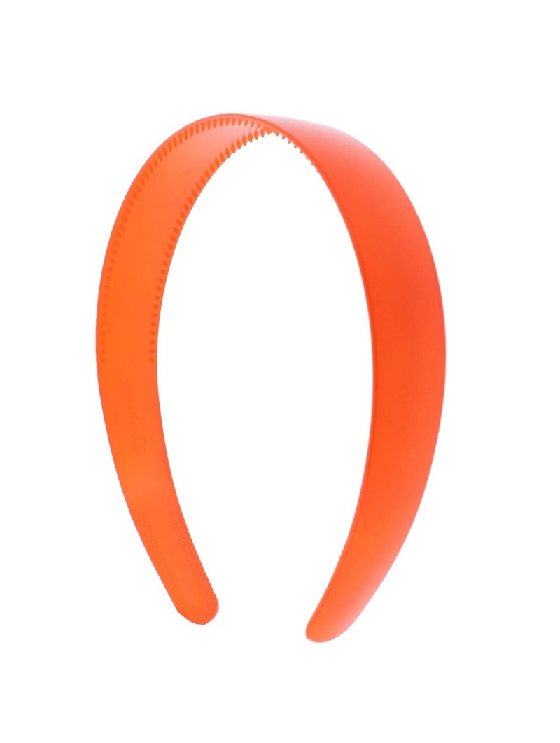 Headbands Orange 1 Inch Plastic Hard Headband with Teeth Head band Women Girls (Motique Accessories) - Orange - CX11OSJKZGZ $...