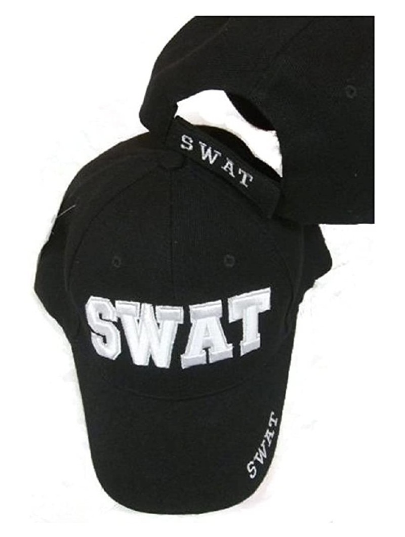 Baseball Caps Swat Embroidered Adjustable Hat Black Ball Cap - CK113QG8PPJ $12.60