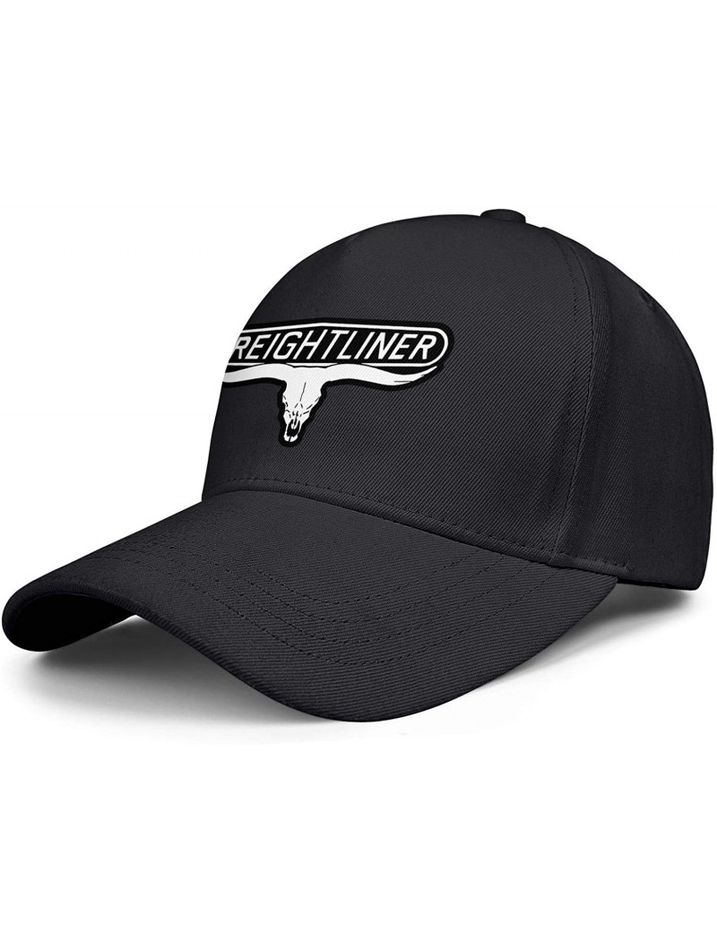 Baseball Caps Unisex Mens Baseball Hat Casual Adjustable Mesh Visor Freightliner-Trucks-Flat Cap - Black-27 - CI18USM4923 $22.49