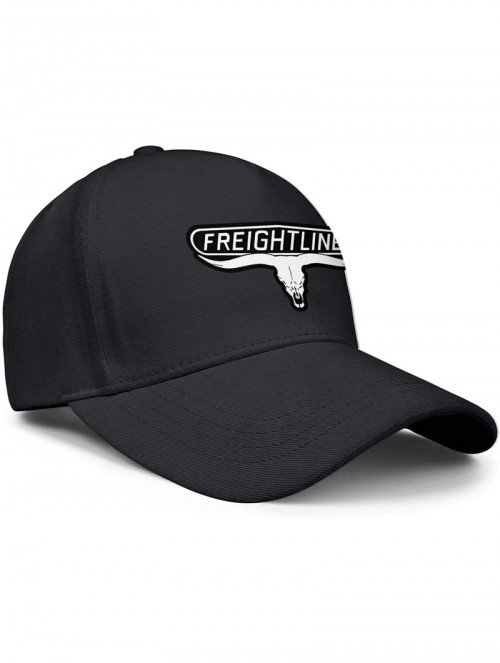 Baseball Caps Unisex Mens Baseball Hat Casual Adjustable Mesh Visor Freightliner-Trucks-Flat Cap - Black-27 - CI18USM4923 $22.49