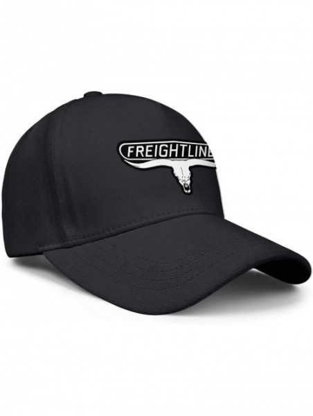 Baseball Caps Unisex Mens Baseball Hat Casual Adjustable Mesh Visor Freightliner-Trucks-Flat Cap - Black-27 - CI18USM4923 $22.49