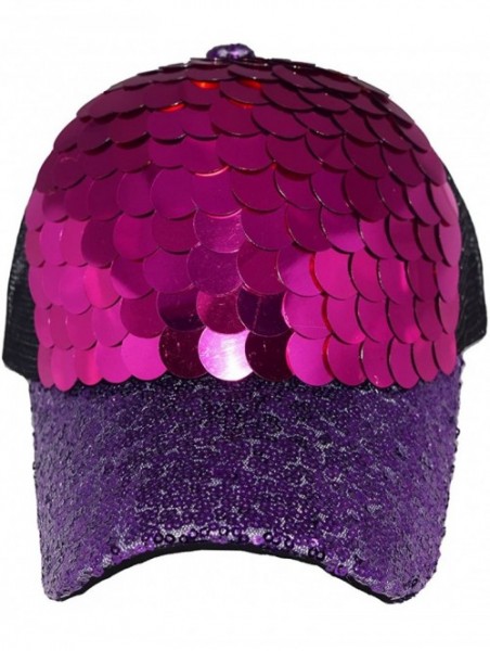 Baseball Caps Unisex Bling Mermaid Scales Sequin Trucker Hats Adjustable Mesh Caps Baseball Party Hat - Purple - C5184NOL5UN ...