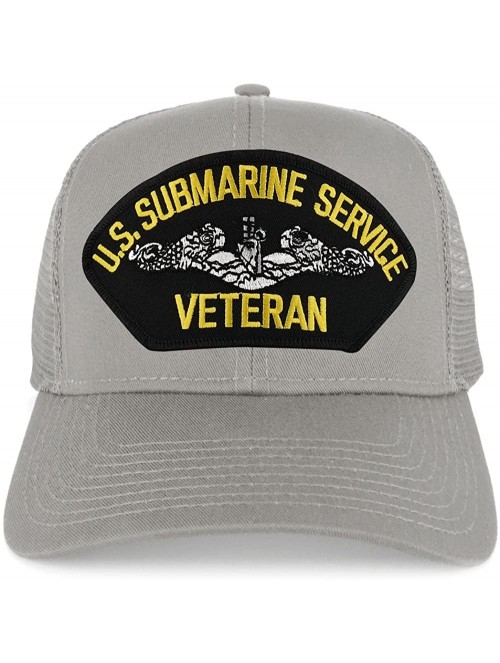 Baseball Caps US Submarine Service Veteran Embroidered Patch Snapback Mesh Trucker Cap - Grey - CR18903T5RS $19.13