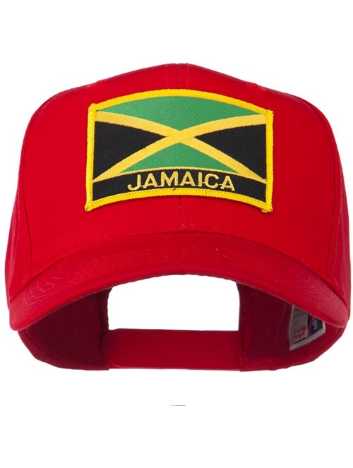 Baseball Caps Jamaica Flag Letter Patched High Profile Cap - Red - C511ND5PJ07 $23.79