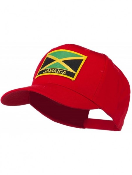 Baseball Caps Jamaica Flag Letter Patched High Profile Cap - Red - C511ND5PJ07 $23.79