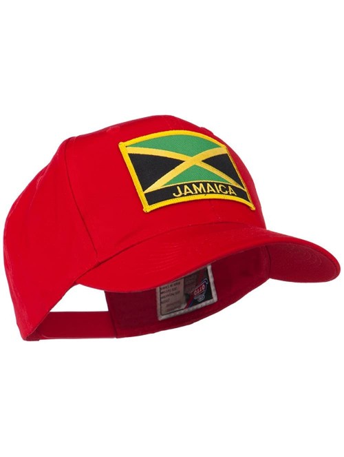 Baseball Caps Jamaica Flag Letter Patched High Profile Cap - Red - C511ND5PJ07 $23.79