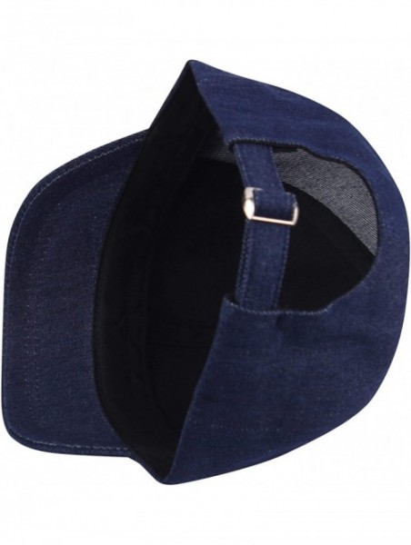 Baseball Caps Empty Plain Ball Cap Cute Short Bill Design Cotton Baseball Hat Truckers - Denim-darkblue - CZ18YH5E00K $24.14