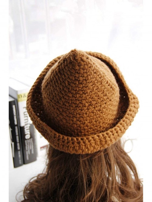 Skullies & Beanies Ewindy Winter Knit Beanie for Women Creative Women Pointy Hat Knitted Cap Warm Cone Witch Hat - Camel Hats...