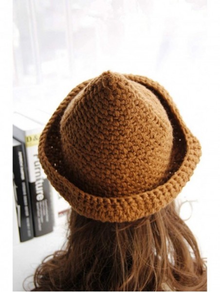 Skullies & Beanies Ewindy Winter Knit Beanie for Women Creative Women Pointy Hat Knitted Cap Warm Cone Witch Hat - Camel Hats...