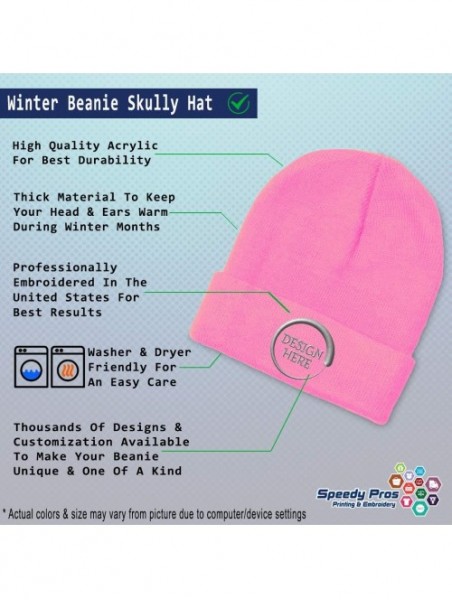 Skullies & Beanies Custom Beanie for Men & Women German Shepherd Head B Embroidery Skull Cap Hat - Soft Pink - CW18ZS28L8M $1...