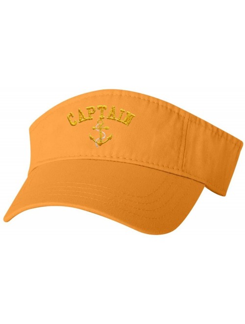 Visors Adult Captain with Anchor Embroidered Visor Dad Hat - Gold - CU184IHZ6X0 $26.44