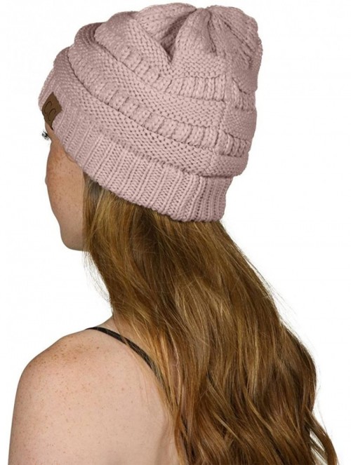 Skullies & Beanies Knit Soft Stretch Beanie Cap - India Pink - CH12MHFWQAD $12.48