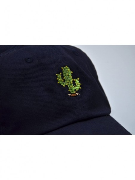 Baseball Caps Cactus Cotton Embroidery Adjustable Baseball Cap Baseball Hat Dad Hat from (Multiple Colors) - Dark Blue - C312...