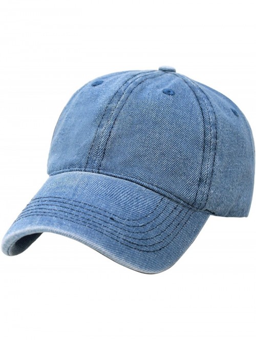 Baseball Caps Baseball Cap Dad Hat for Men and Women Cotton Low Profile Adjustable Polo Curved Brim - Pc103 Light Denim. - CY...