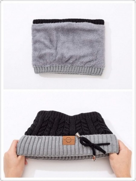 Skullies & Beanies Unisex Cozy Knit Beanie with Fuzzy Pom and Soft Stretch Scarf Set - Thin Mellow Pattern - CH18Y0EEKKI $14.91