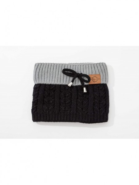 Skullies & Beanies Unisex Cozy Knit Beanie with Fuzzy Pom and Soft Stretch Scarf Set - Thin Mellow Pattern - CH18Y0EEKKI $14.91