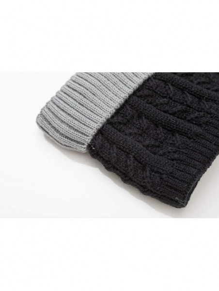 Skullies & Beanies Unisex Cozy Knit Beanie with Fuzzy Pom and Soft Stretch Scarf Set - Thin Mellow Pattern - CH18Y0EEKKI $14.91