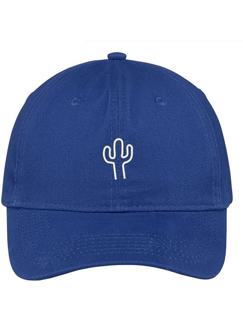 Baseball Caps Cactus Embroidered Soft Low Profile Adjustable Cotton Cap - Royal - CV12NSL8NLX $26.30