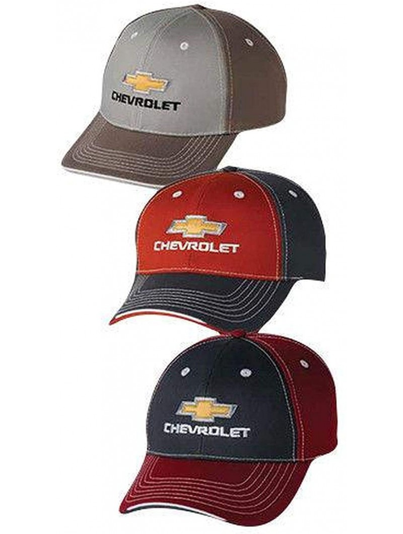 Visors Chevrolet Chevy Gold Bowtie TRI Color Cap HAT - Orange - CG18QA37KT7 $25.74