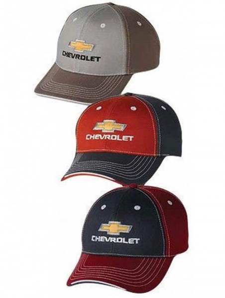 Visors Chevrolet Chevy Gold Bowtie TRI Color Cap HAT - Orange - CG18QA37KT7 $25.74