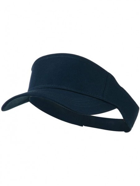 Visors Promotional Cotton Twill Sports Visor - Navy Blue - CK11KAZ5HFJ $14.80