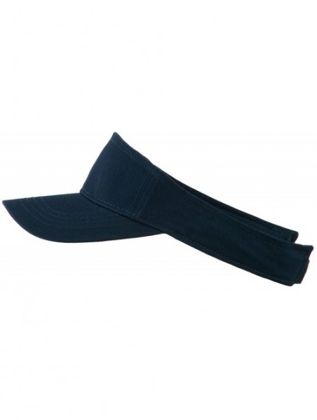 Visors Promotional Cotton Twill Sports Visor - Navy Blue - CK11KAZ5HFJ $14.80