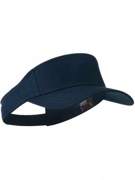 Visors Promotional Cotton Twill Sports Visor - Navy Blue - CK11KAZ5HFJ $14.80