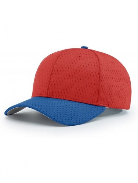 Baseball Caps 414 Pro Mesh Adjustable Blank Baseball Cap Fit Hat - Red/Royal - C01873ZNGQC $13.07