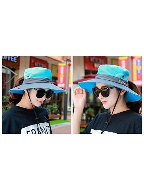 Bucket Hats Outdoor UPF 50+ UV Sun Protection Waterproof Breathable Wide Brim Bucket Sun Hat for Men/Women - Blue - C518OA8NE...