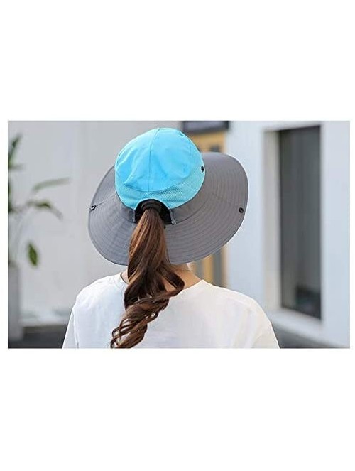 Bucket Hats Outdoor UPF 50+ UV Sun Protection Waterproof Breathable Wide Brim Bucket Sun Hat for Men/Women - Blue - C518OA8NE...