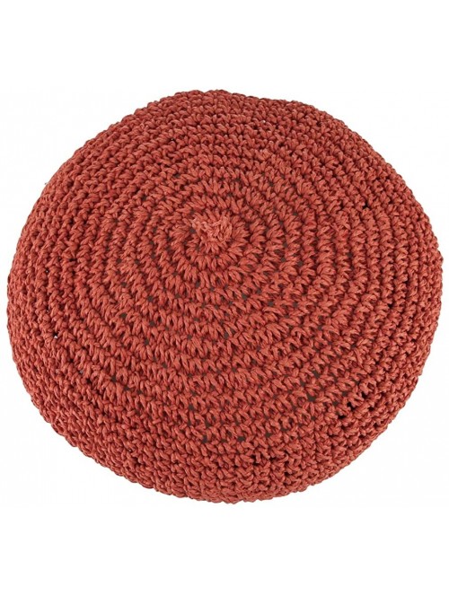 Berets Women Beret Hat Crochet Straw Newsboy Hat Adjustable French Style Fiddler Artist Hat - Orange - CV18T4AOOQ2 $10.22